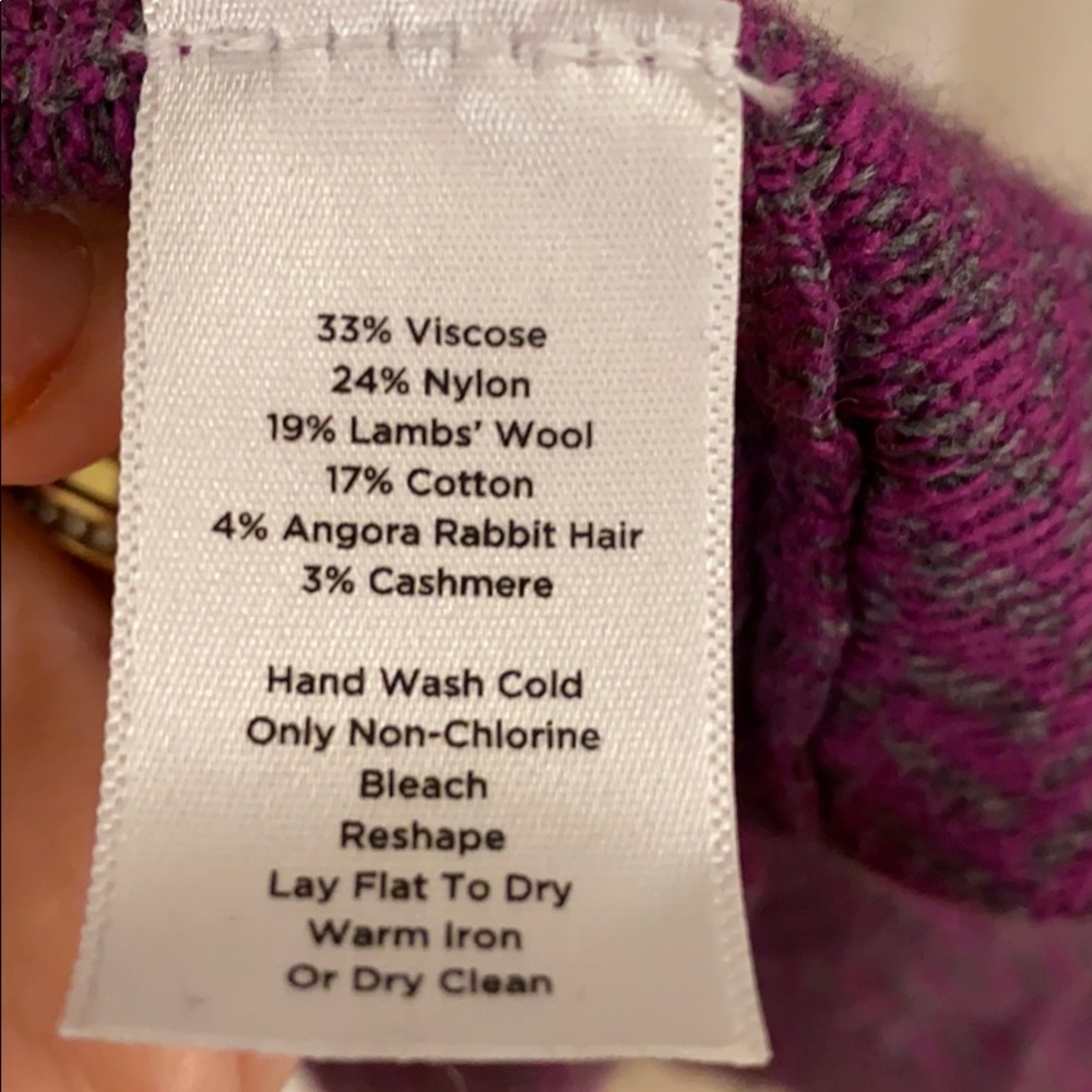 Grey And Plum Herringbone Single Button Cardigan - image 6